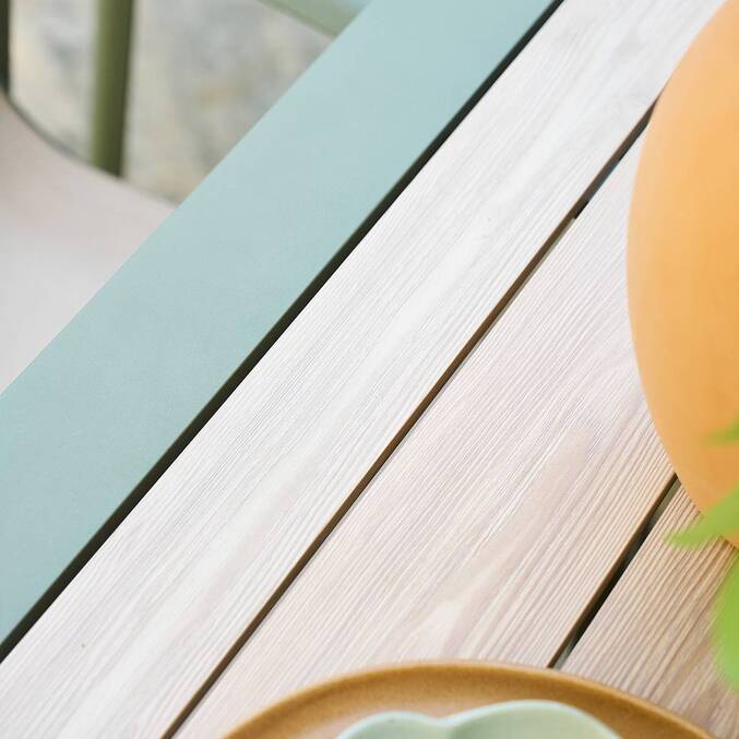 Table de jardin extensible rectangulaire EVASION Lin / Vert laurier