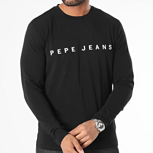 Tee Shirt Manches Longues Logo Noir