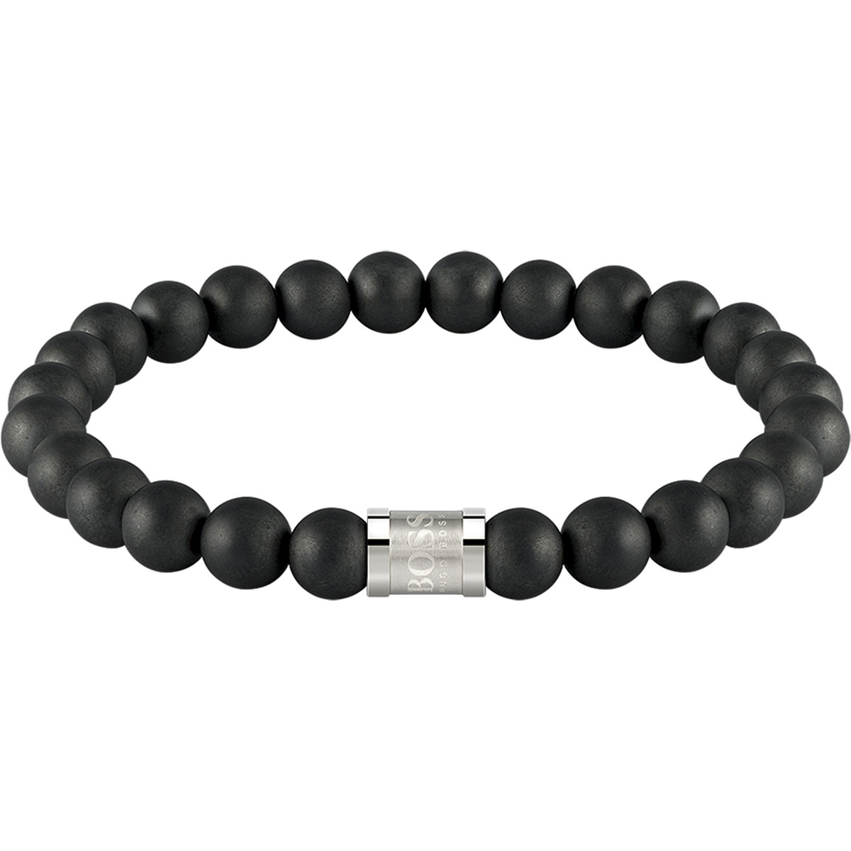 Bracelet Boss onyx noir acier 17,5 m