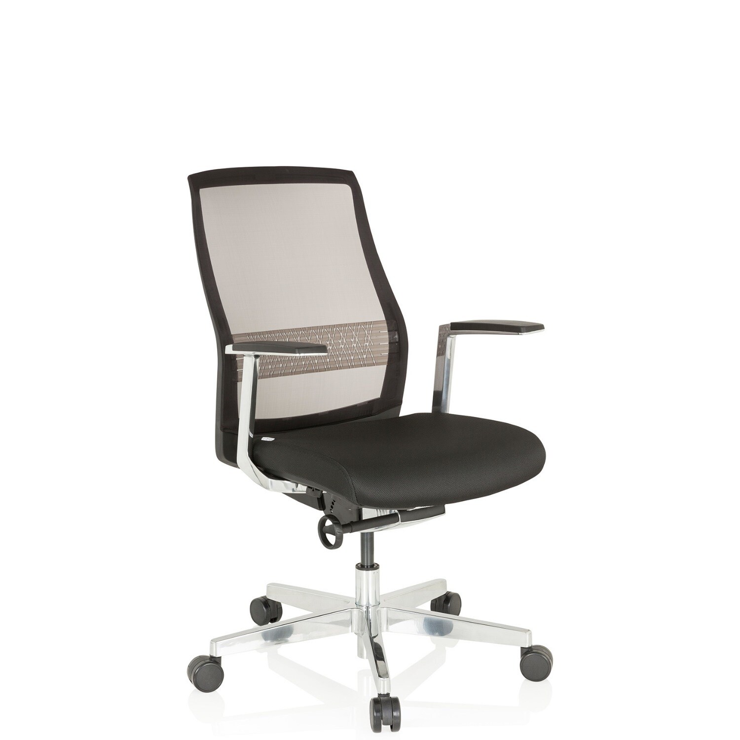High End Bürostuhl FOUNTAINE PRO Stoff/Netzstoff mit Armlehnen hjh OFFICE