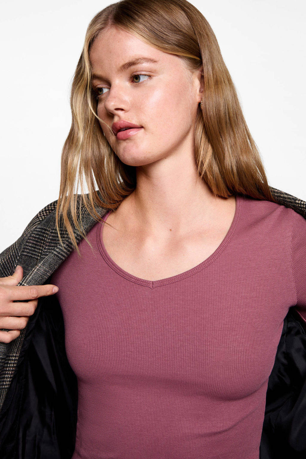MANGO TEEN longsleeve donkerroze