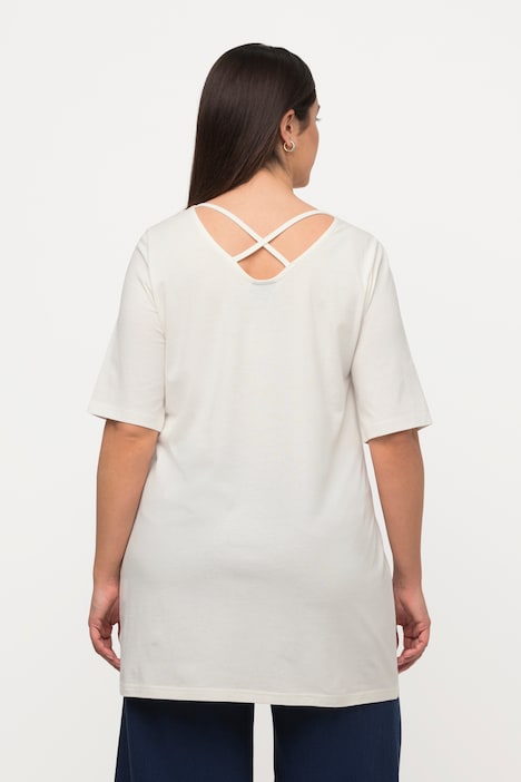 T-Shirt, gekreuzte Rückenbänder, Rundhals, Halbarm