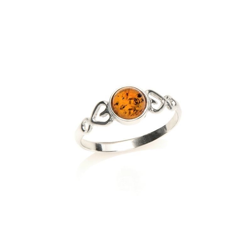 Bague argent 925 Ambre veritable de la mer Baltique