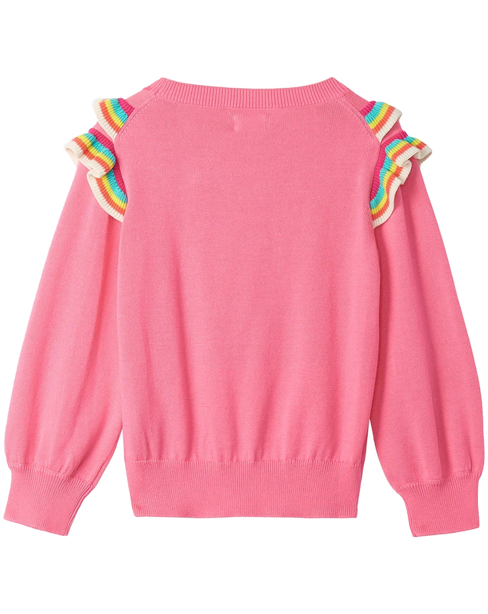 Sweatshirt RAINBOW RUFFLE in pink