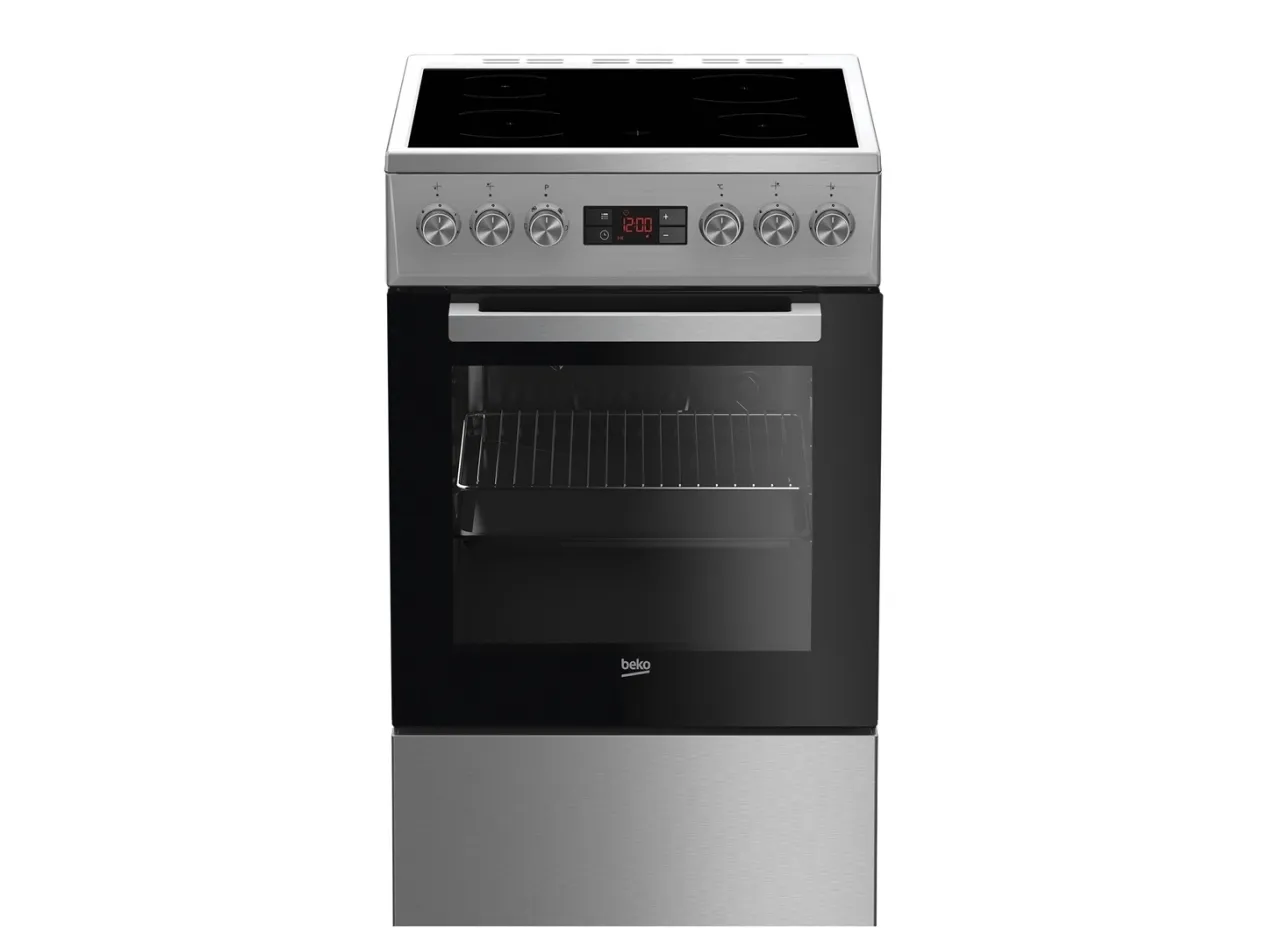 Beko FSM57300GX - Komfur - fritstående - bredde: 50 cm - dybde: 60 cm - højde: 85 cm - med selv-rengøring - rustfrit stål