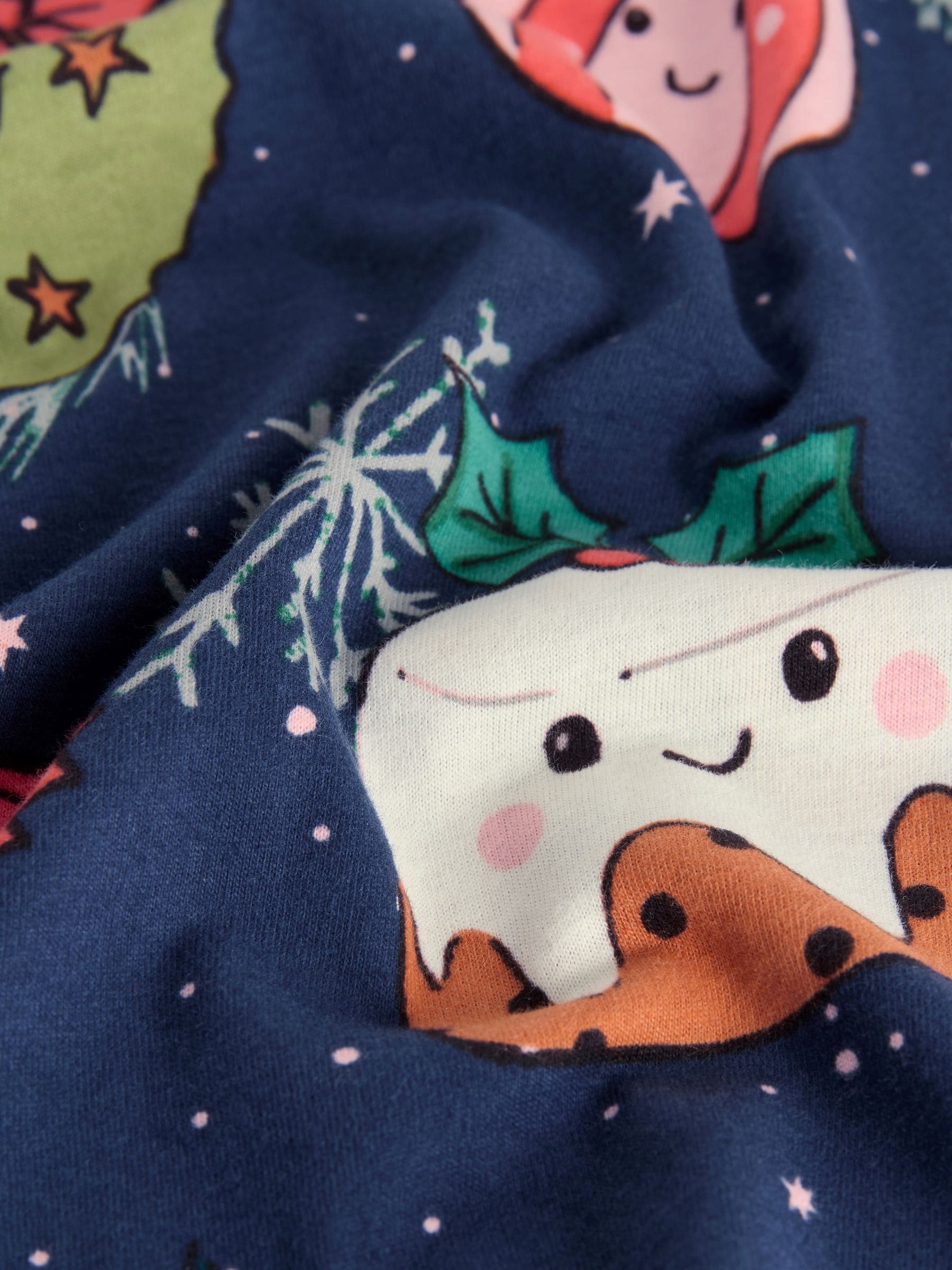 Marineblauw met pudding - Matching Family Kerstmis Behaaglijke Pyjama's met Lange Mouwen (9mnd-16jr)