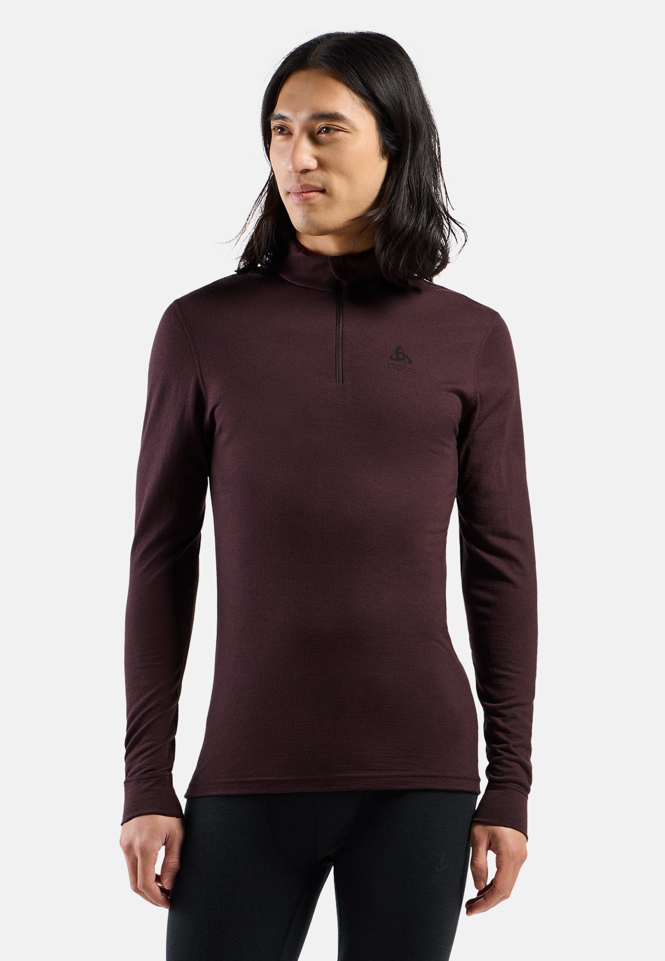 Natural Merino 200 Base Layer Half Zip in fudge