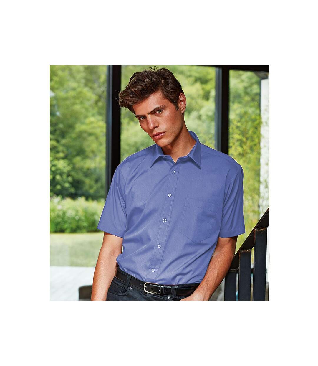 Premier - Chemise à manches courtes - Homme (Bleu moyen) - UTRW1082