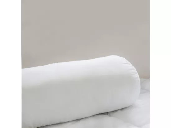 Oreiller Traversin 140cm diamètre 21 cm ,microfibre en polyester, polochon coloris Blanc certifié OEKO-TEX