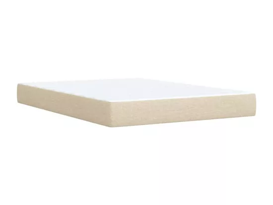 Sommier à lattes de lit avec matelas Crème 160x200 cm Tissu