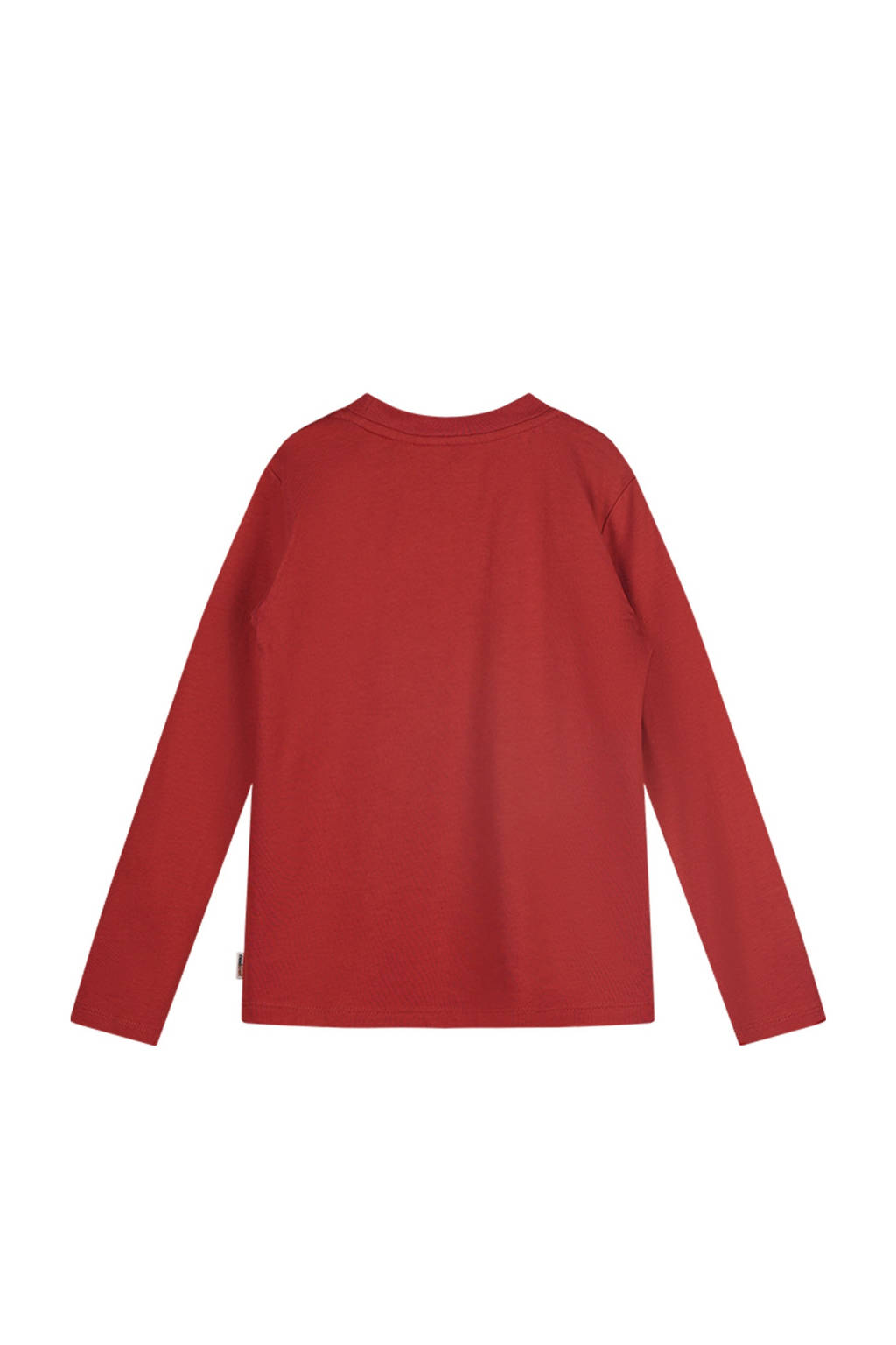 Moodstreet longsleeve Loek met printopdruk steenrood