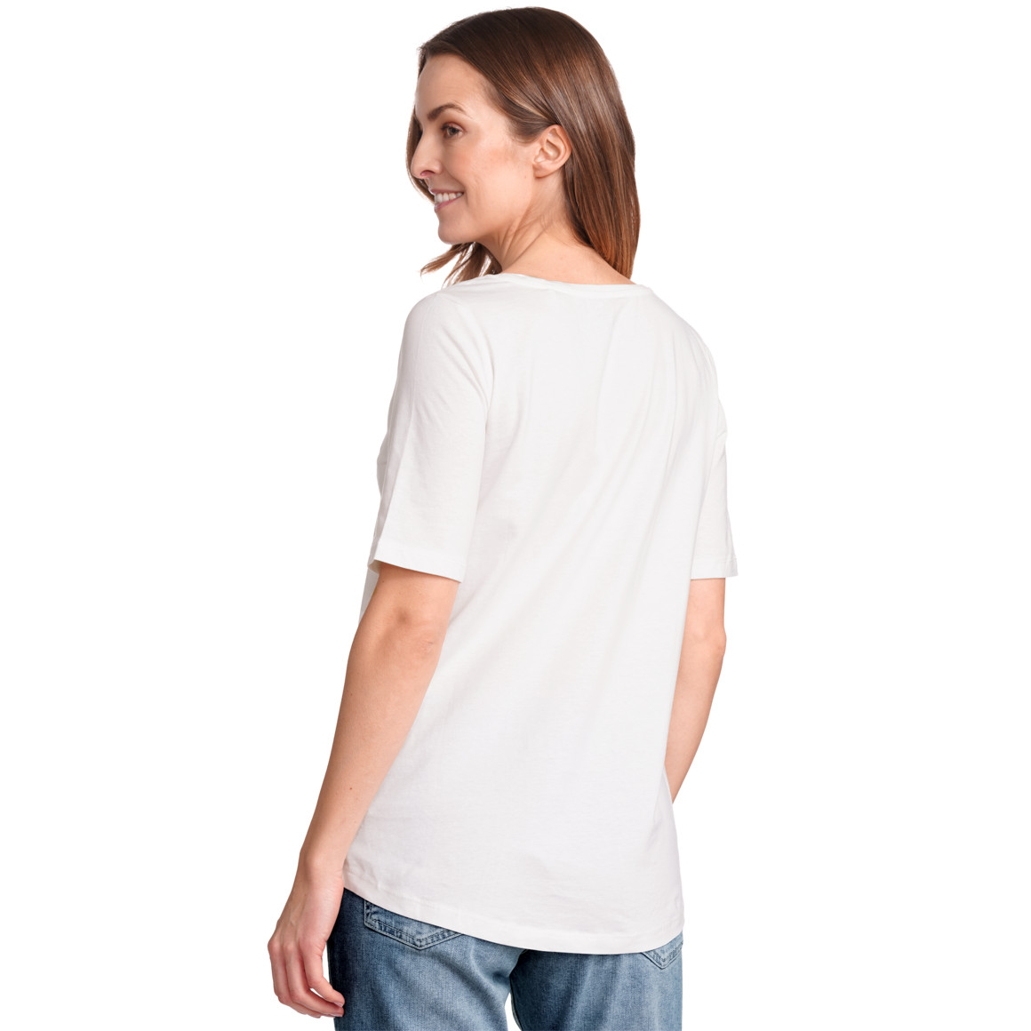 Gina Benotti Damen T-Shirt mit Message-Print weiss