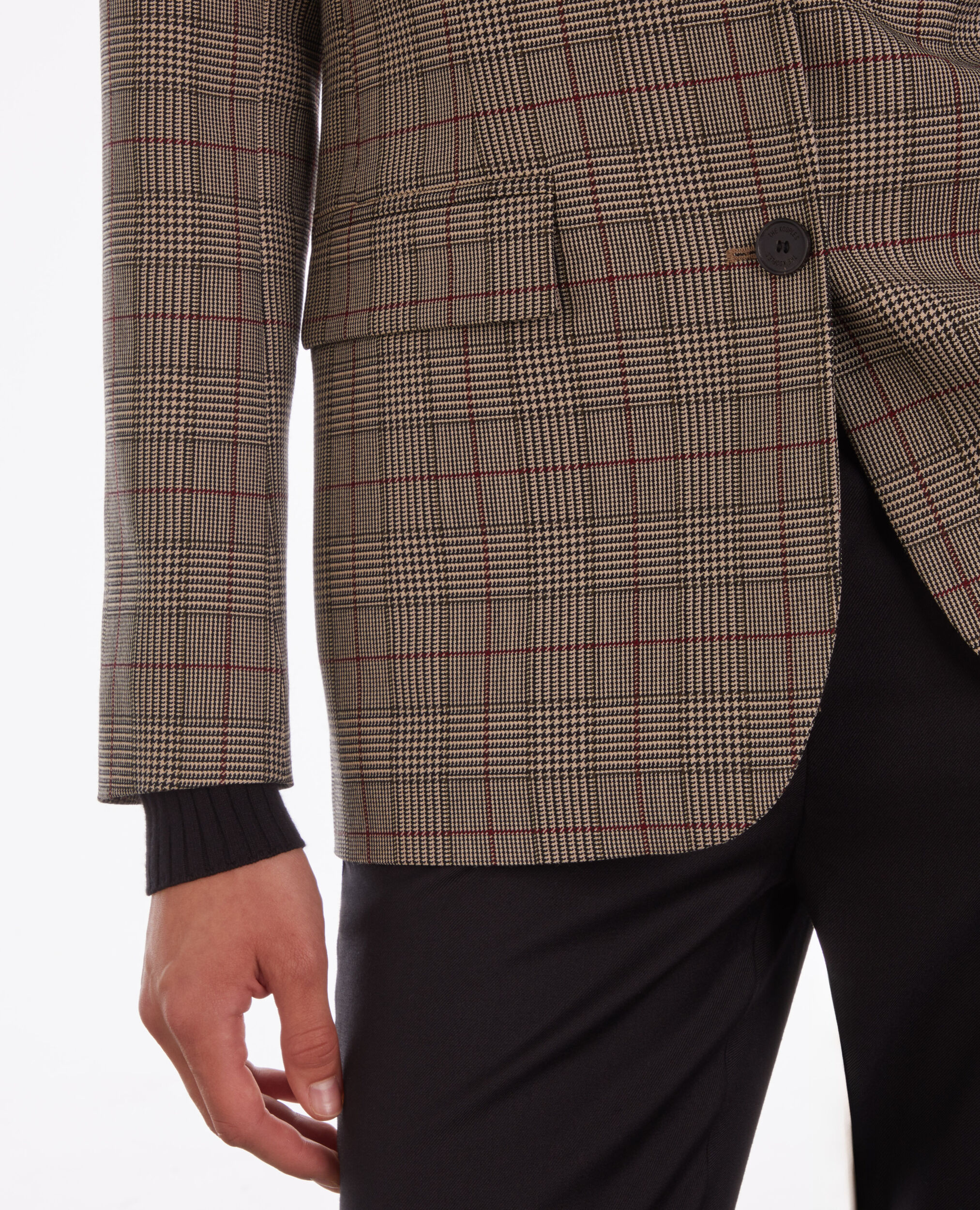 Blazer Prince de Galles beige et bordeaux