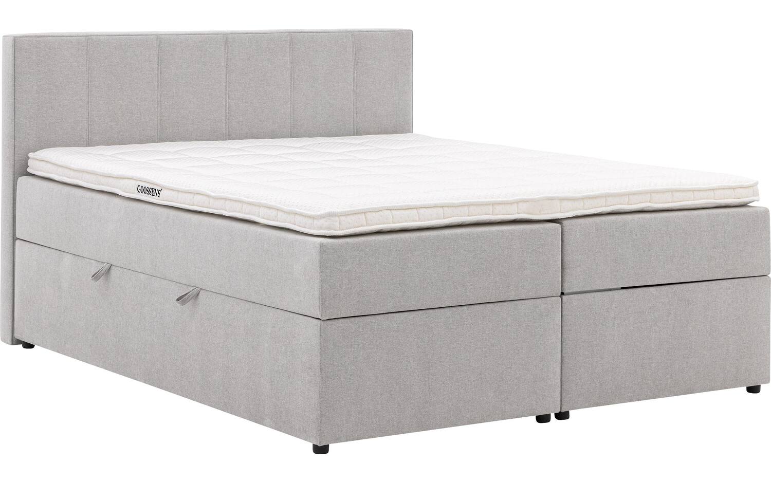 Goossens Boxspring Store met opbergruimte - grijs - 160 x 212 cm cm