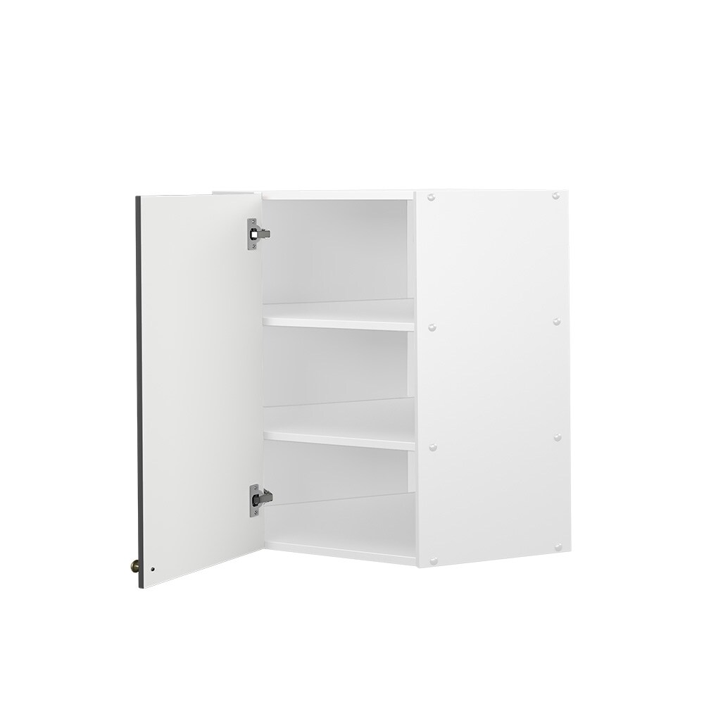 Vicco Eckhängeschrank Küchenschrank Küchenmöbel Fame-Line Weiß Anthrazit-Gold Landhaus 57 cm Küche Einbauküche Eckküche Hängeschrank Drehtür Einlegeboden Küchenzeile