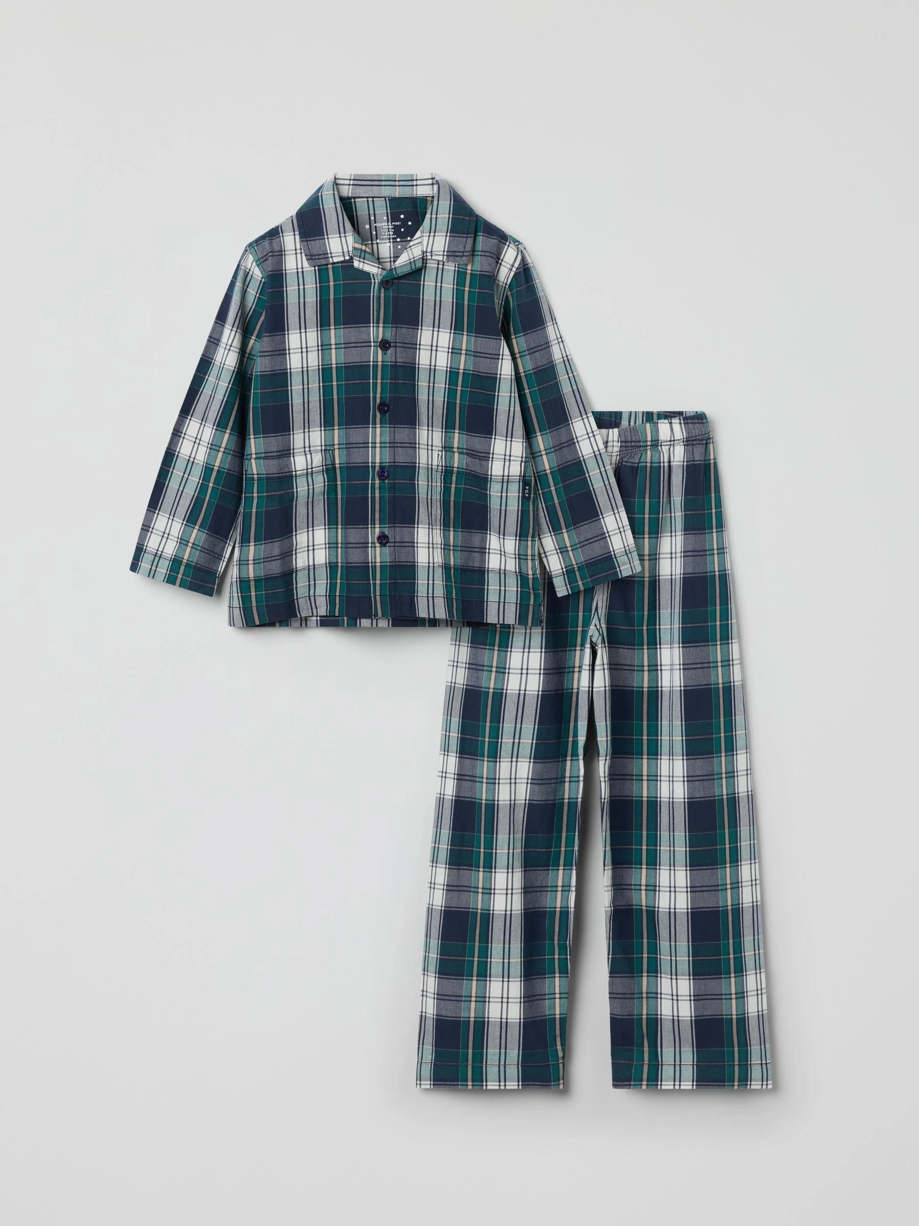 Polarn O. Pyret Cotton Checked Christmas Pyjamas