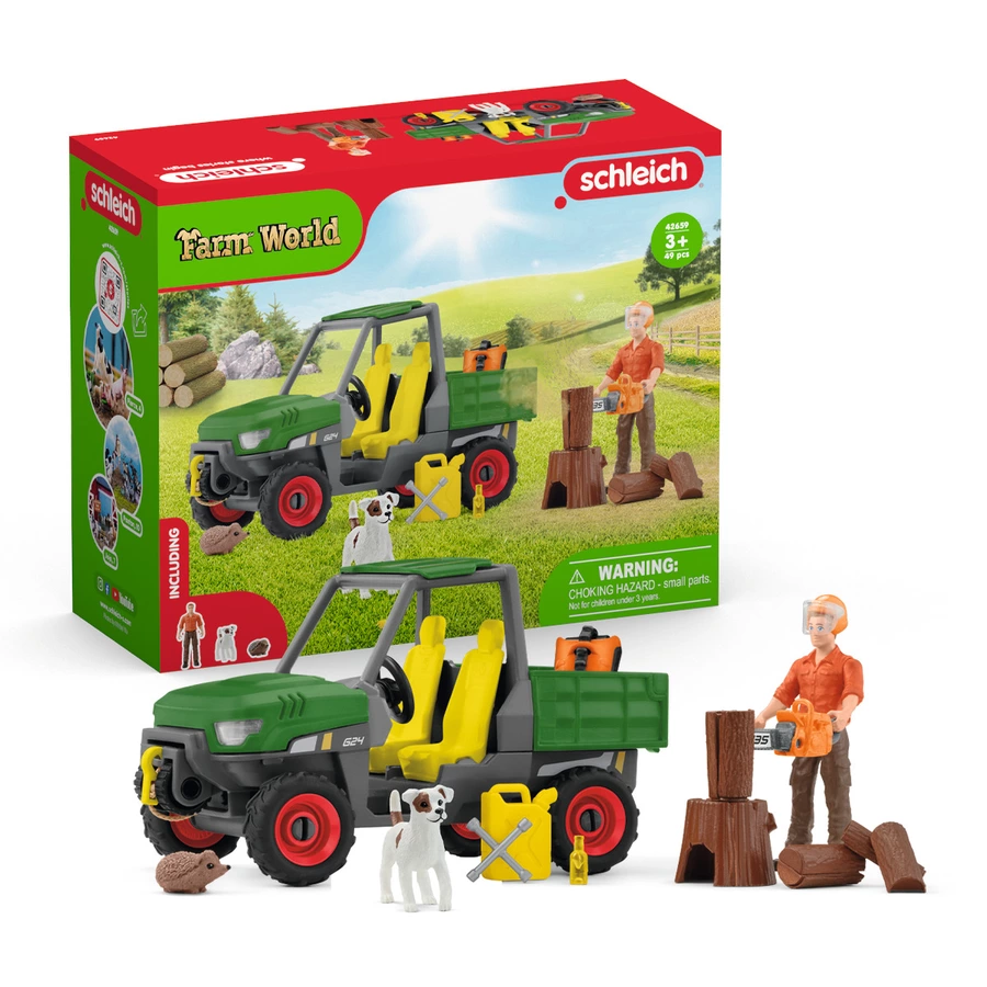schleich® Waldbauer mit Fahrzeug 42659
