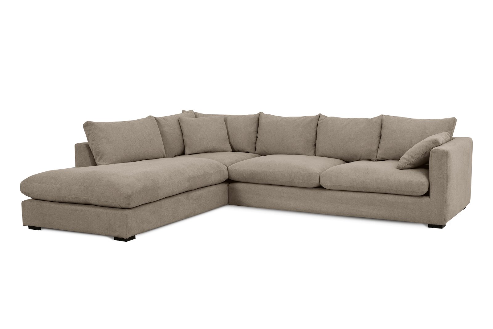Milano hjørnesofa 2,5 seter med åpen ende venstre. Tekstil Brooklyn 9 Cappuccino