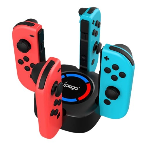 (4-fach) Ladestation Charging Dock für Nintendo Switch / OLED Joy-Con mit LED Ladeindikator - Schwarz