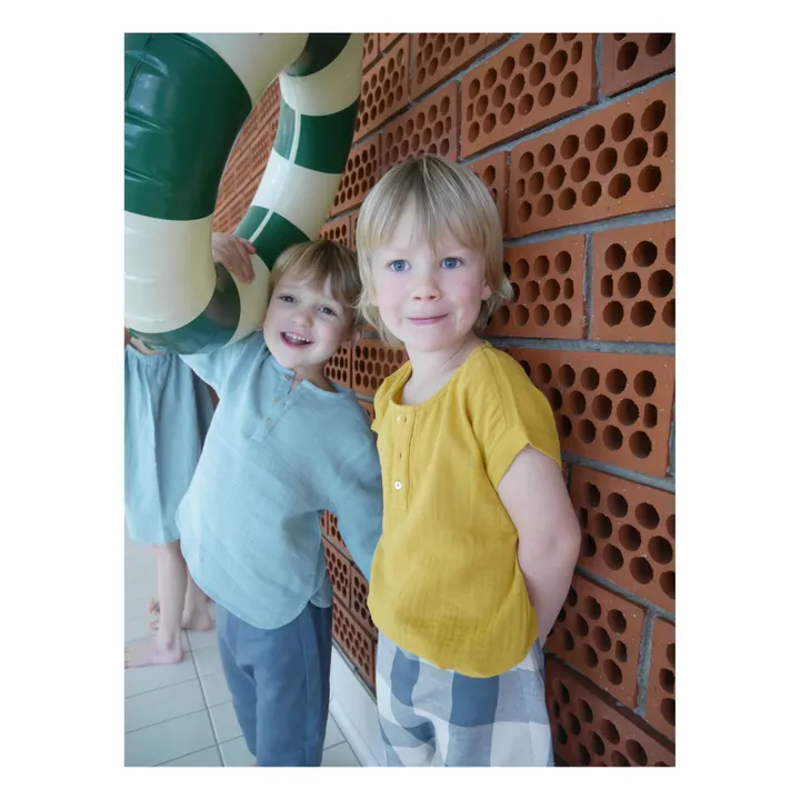 La Petite Collection Kurta Gaze de Coton Bio ML | Vert d'eau