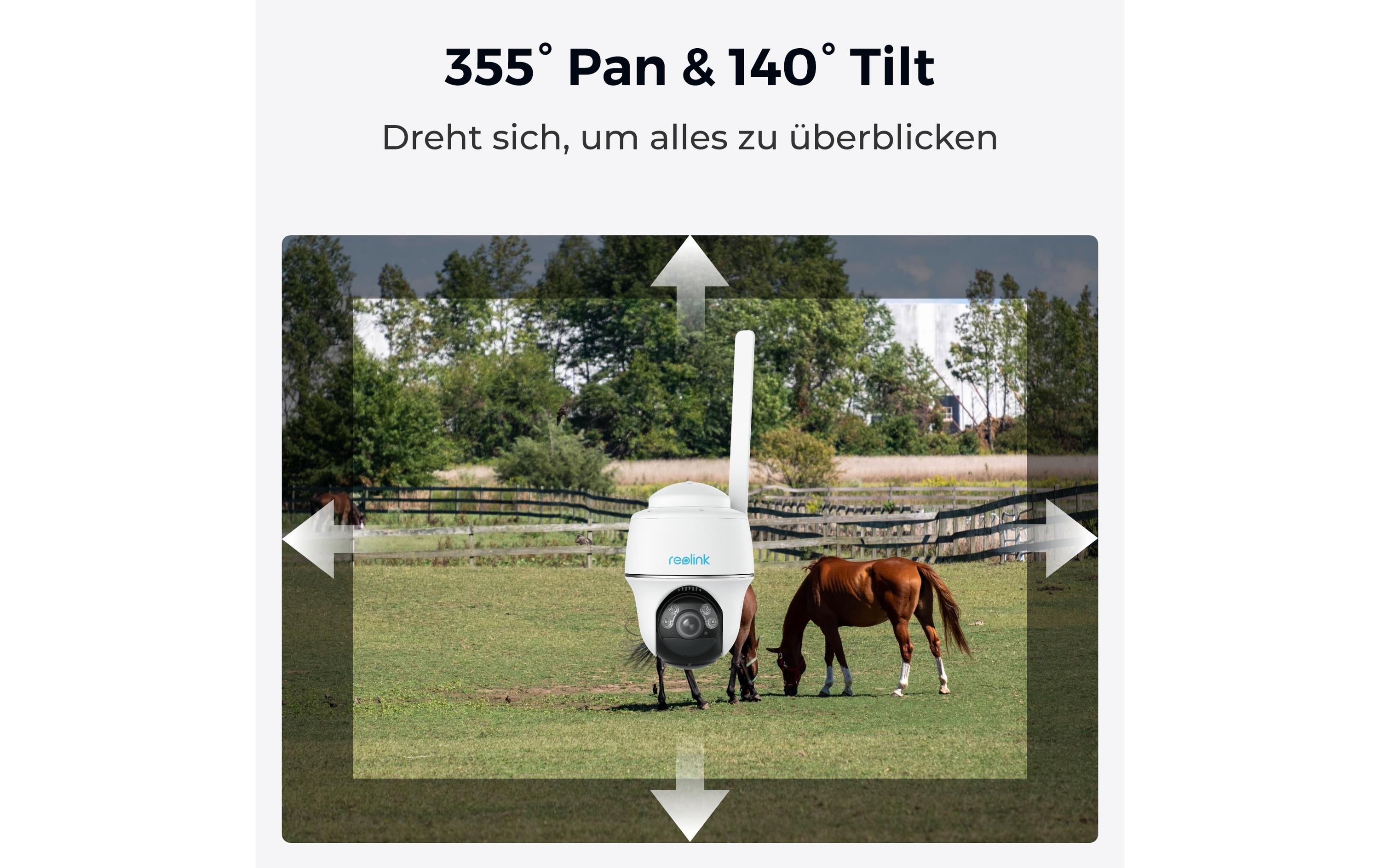 4G/LTE-Kamera G430 inkl. Solarpanel und SIM<br>Kabellose 2K 4G PT-Kamera mit smarter Erkennung inklusive Solar Panel 2 und Sim 24M