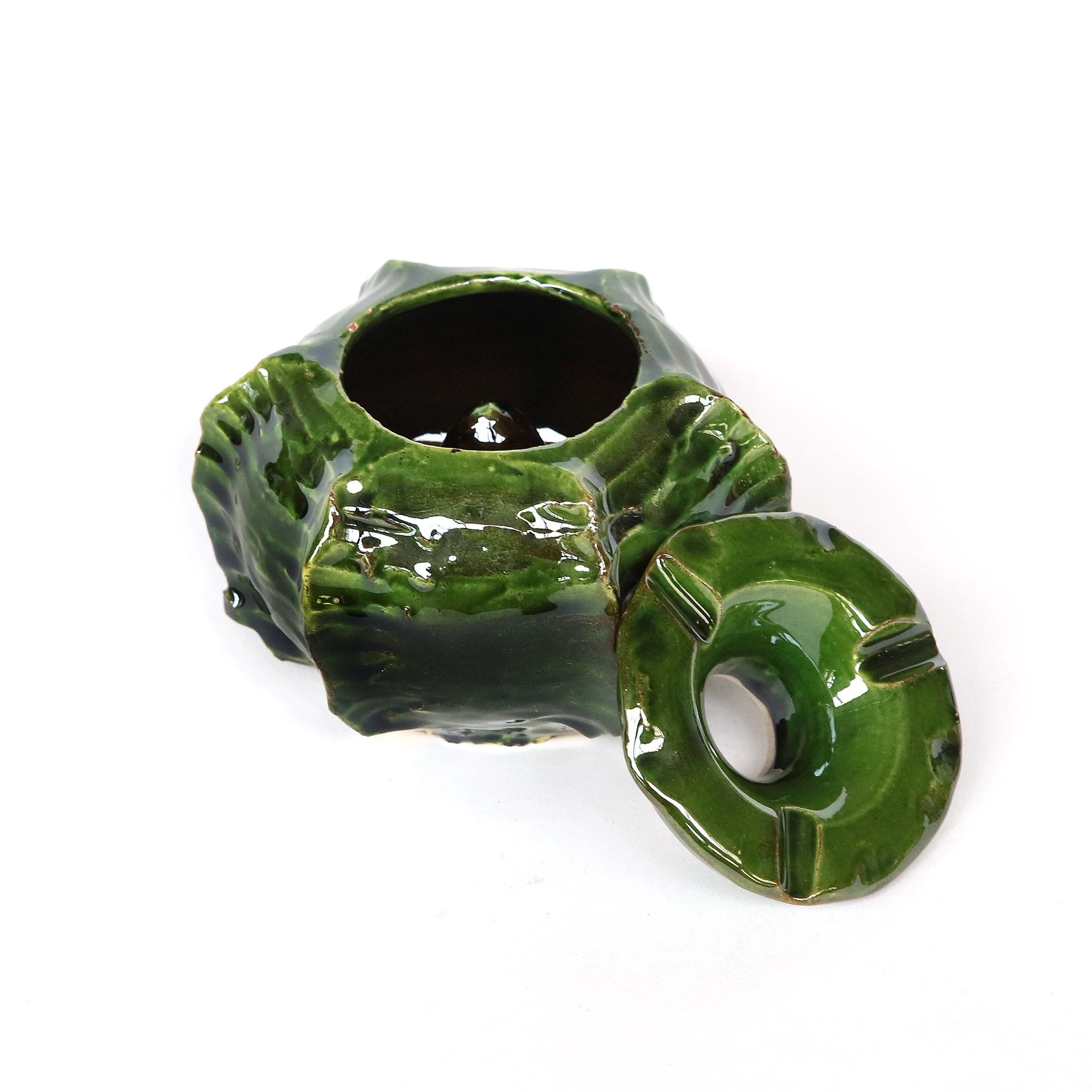 Keramik Aschenbecher grün, Ø 12 cm, H 9 cm von fischer's lagerhaus