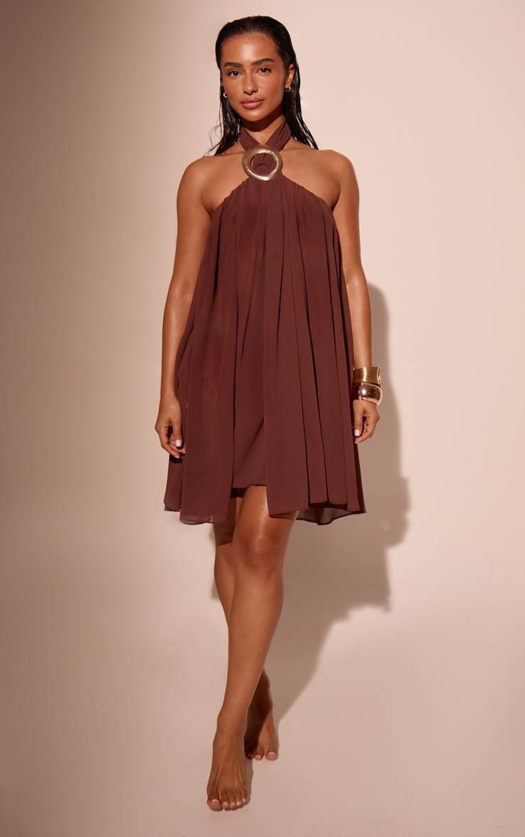 Robe De Plage En Mousseline À Garniture Circulaire