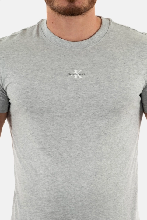 tee shirt calvin klein jeans micro monologo tee p01 light grey heather