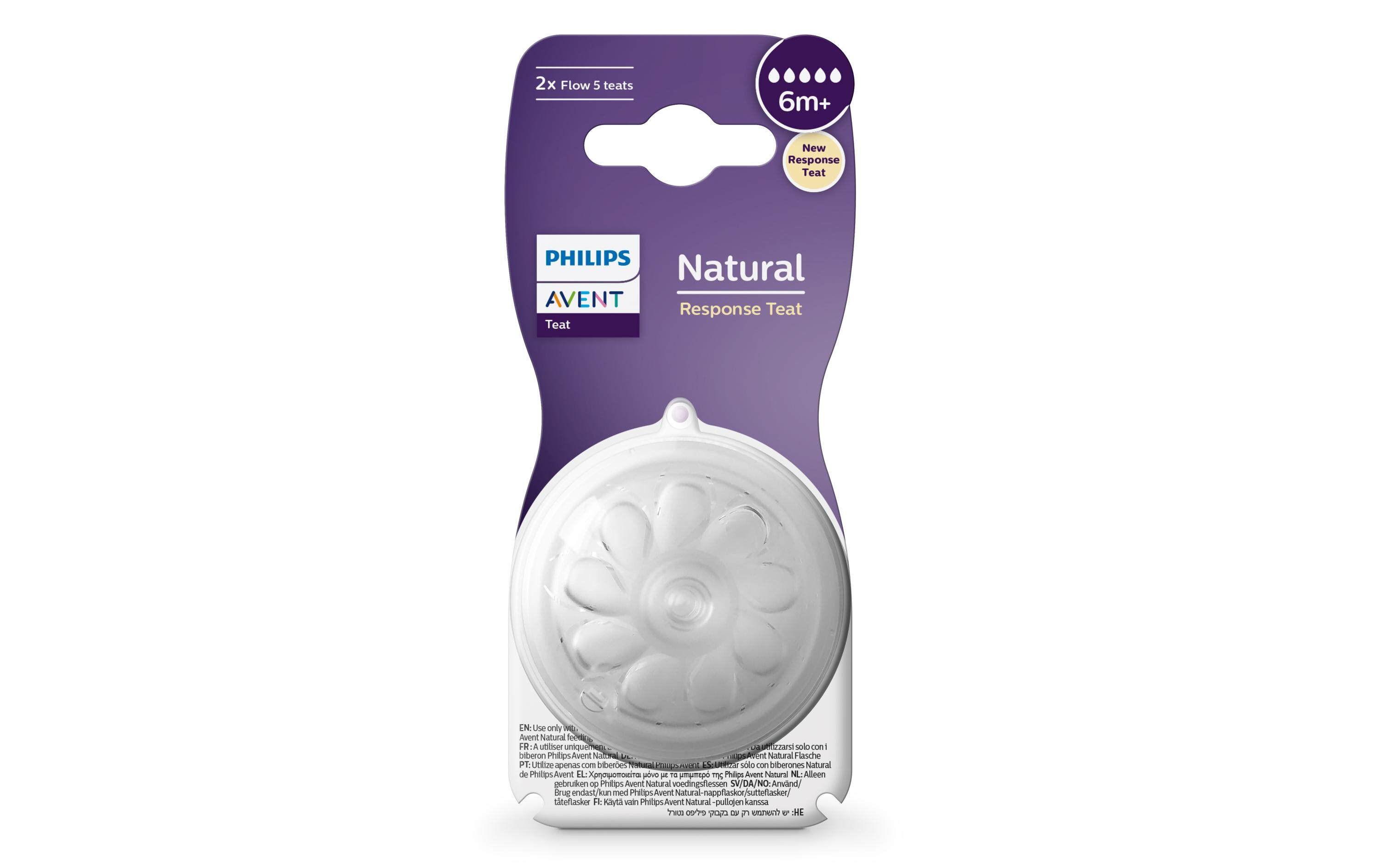 Trinksauger Natural Response 6m+ Stufe 5Brustähnlicher Sauger für naturnahes Trinken, 2 Stück