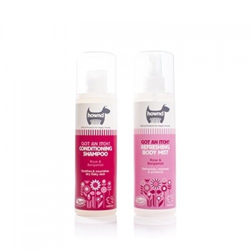 Spray para cães Hownd Got An Itch, fragrância rosa/petitgrain