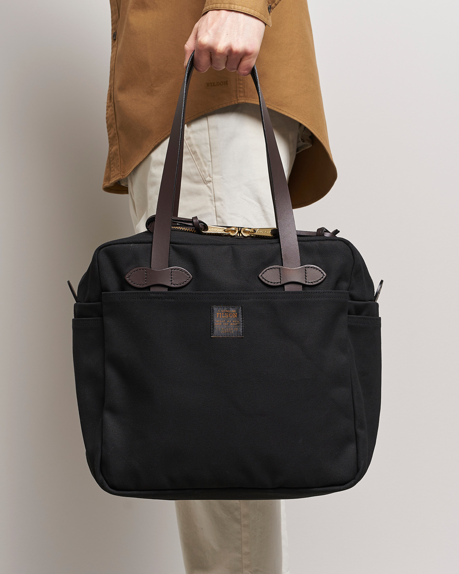 Filson Tote Bag With Zipper Black