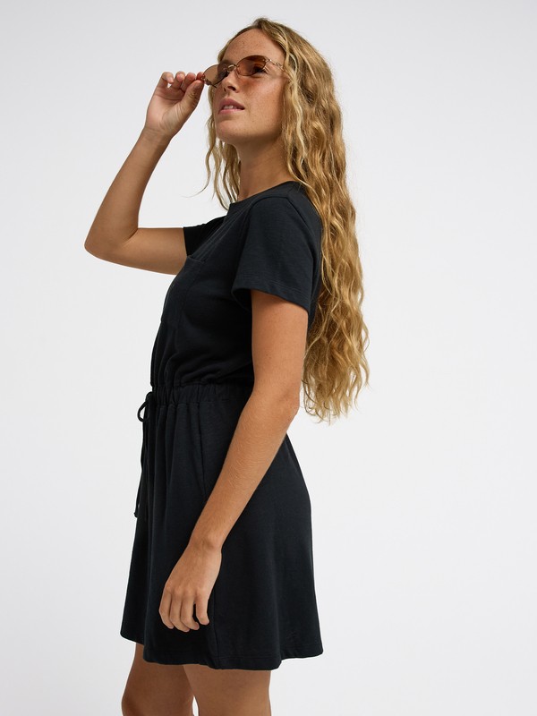 Sunny Expedition Solid Robe T-shirt nouée Noir Femme