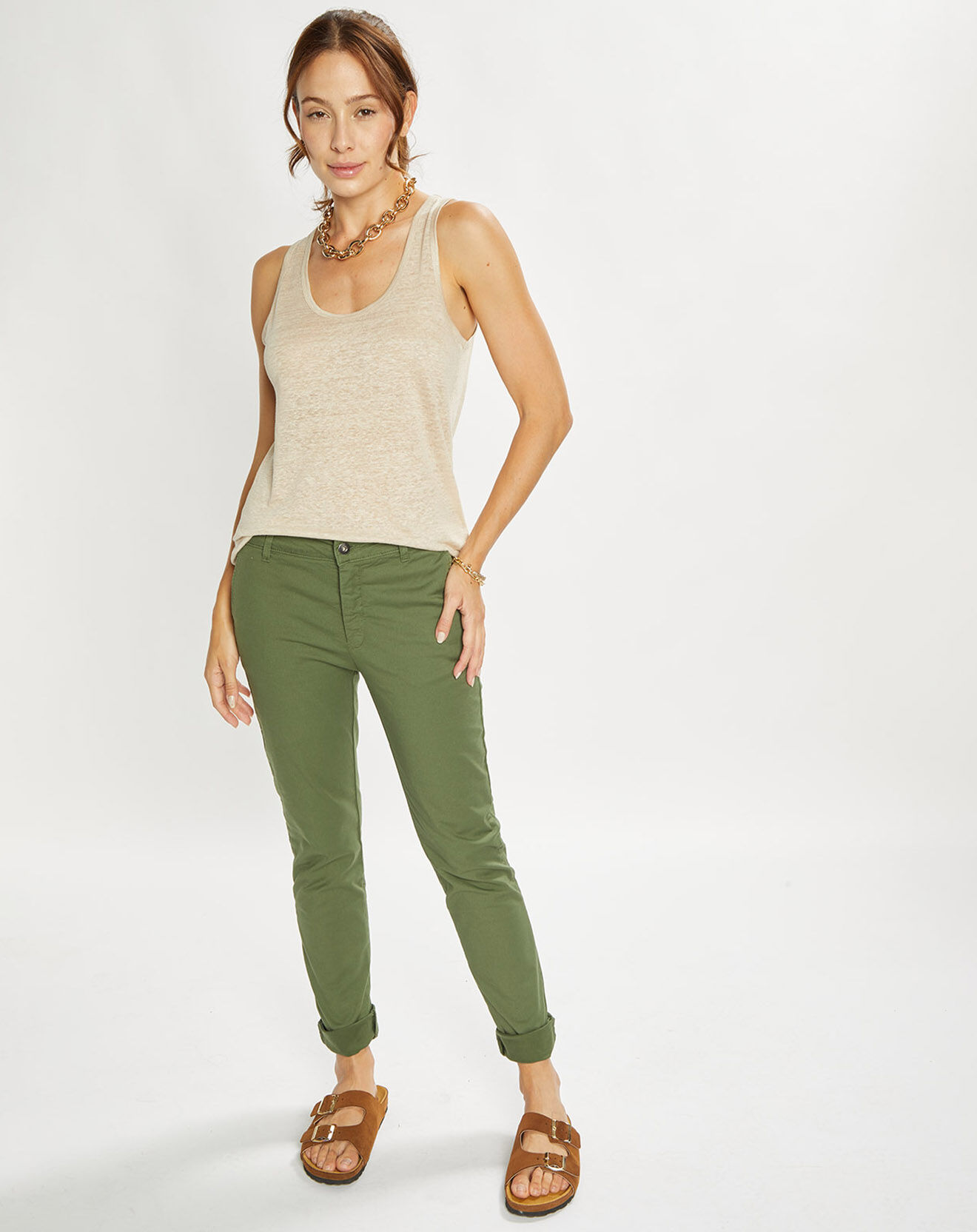 Lauren Vidal Débardeur 100% Lin Essential beige