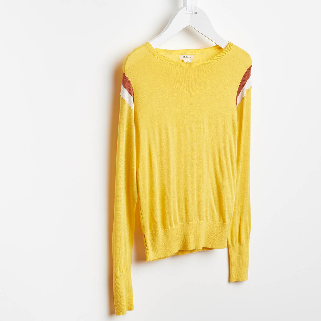 Bellerose Pull Daven en Maille mélangée jaune moutarde