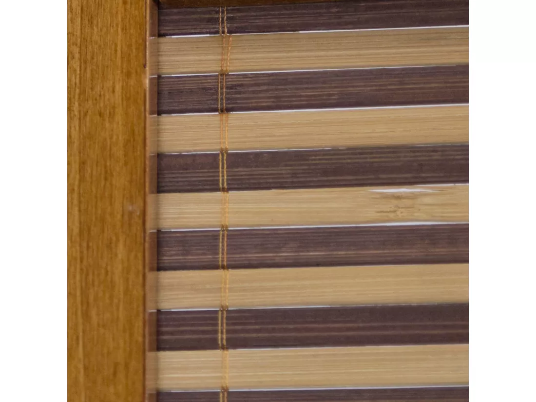 Paravent en bois brun avec bambou de 4 pans