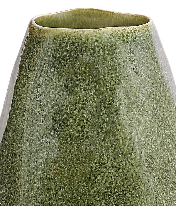 Dehner Keramik-Vase Linn, bauchig, dunkelgrün