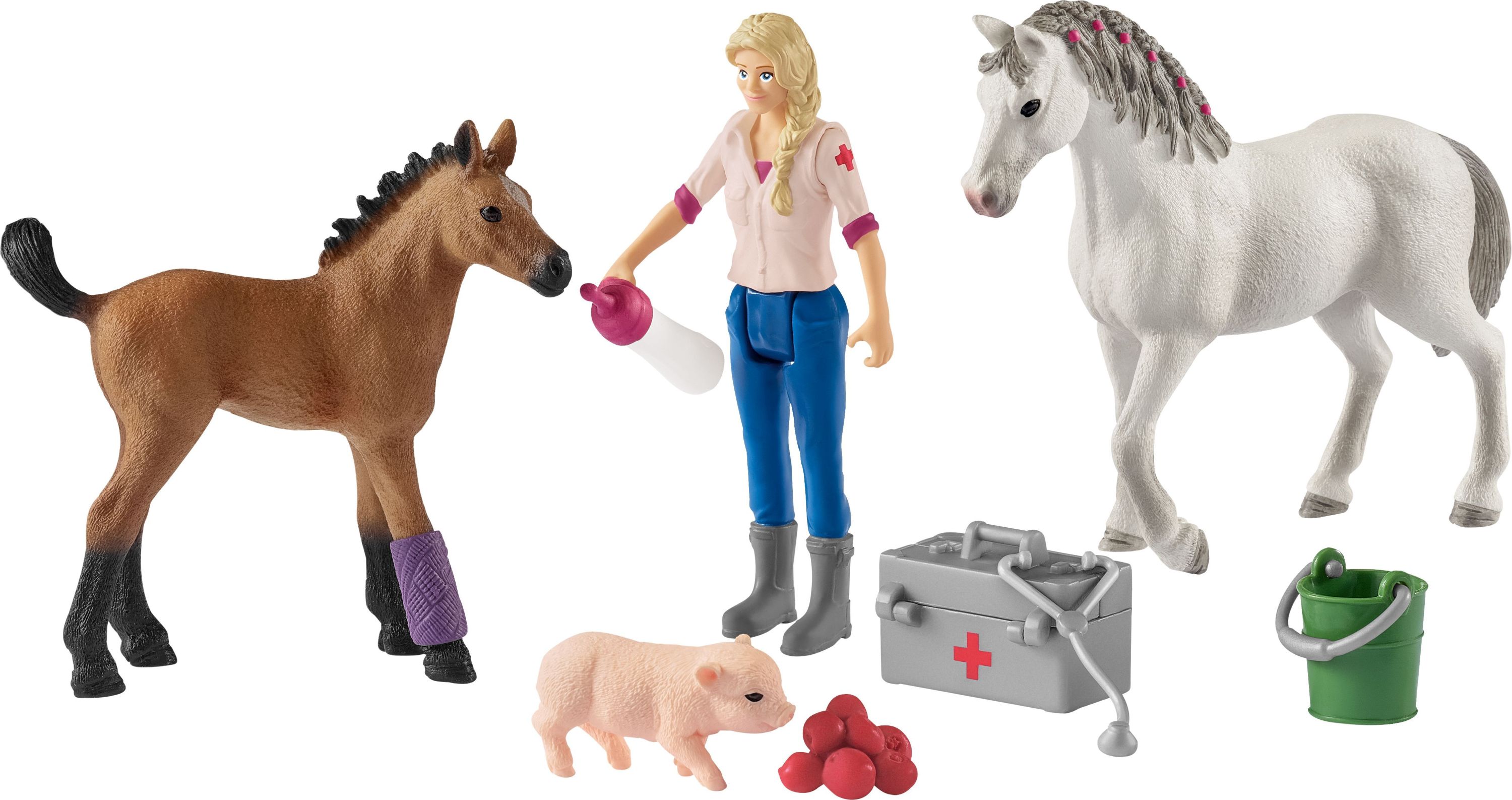 schleich® 42486 Farm World – Arztbesuch bei Stute und Fohlen