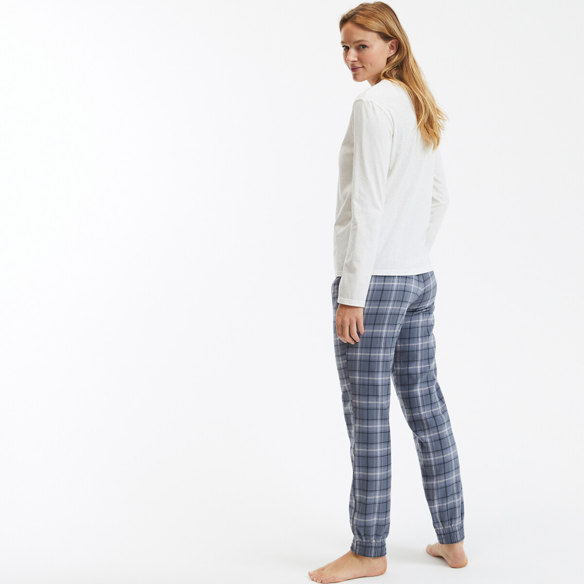 SO'HOME<br>Camisa de pijama estampada, calça xadrez