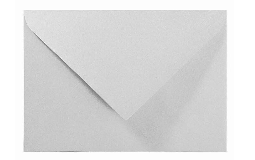 Couvert Perle B6, 5 Stück, SilberGlänzender Briefumschlag