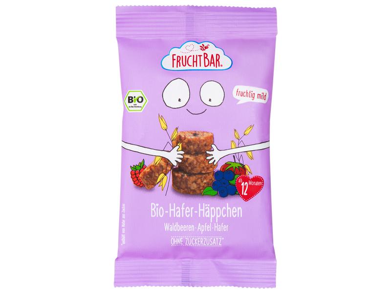 Fruchtbar Riegel Hafer Häppchen 40g Fruchtige Haferkekse mit Waldbeeren, Apfel und Hafer