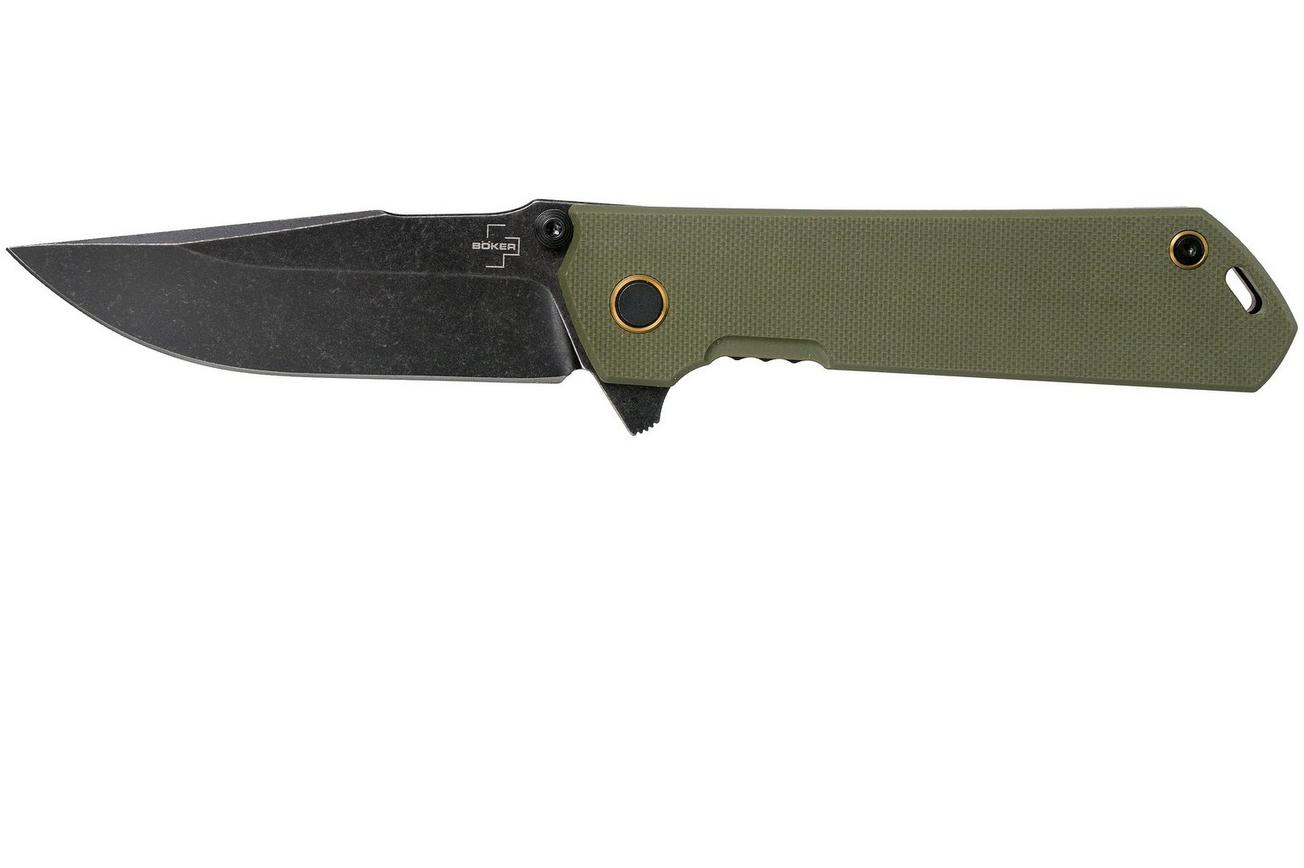 Böker Plus Kihon Assisted OD Green 01BO164 zakmes, Lucas Burnley design