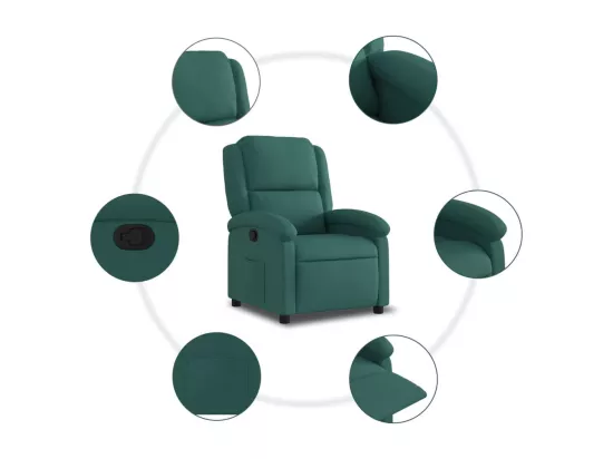 Fauteuil inclinable Vert foncé Tissu