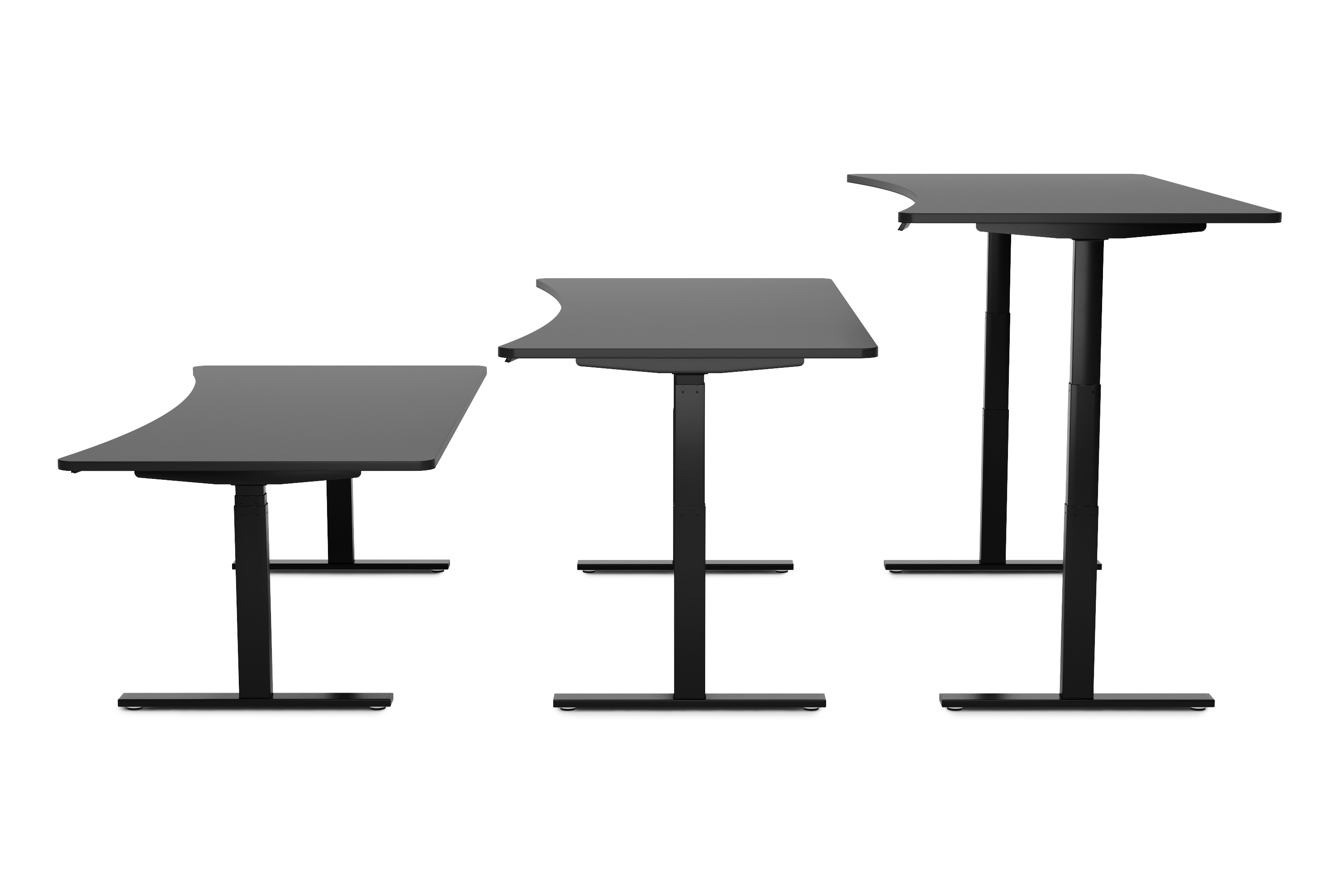 Stehpult elektrisch PREMIUM schwarz 200 x 92 cm