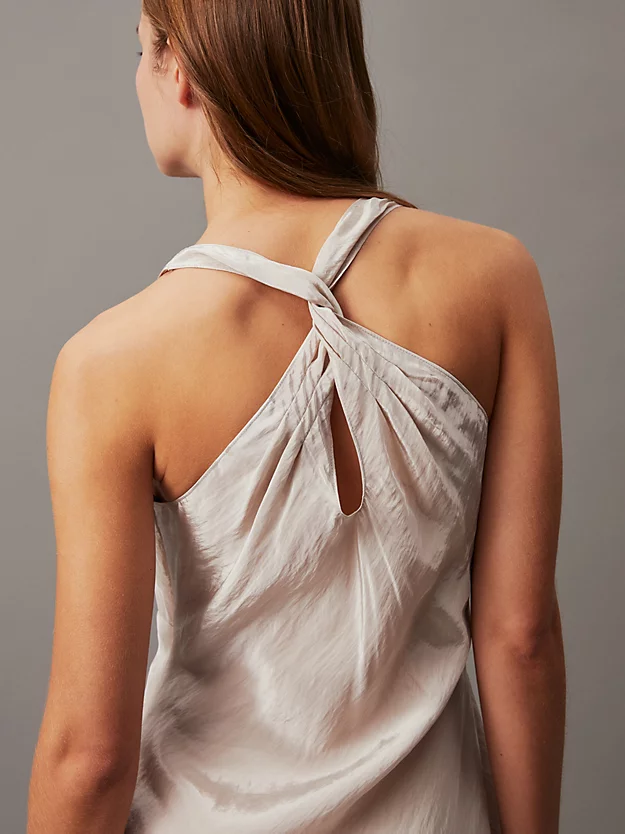 Vestido midi justo com nó nas costas