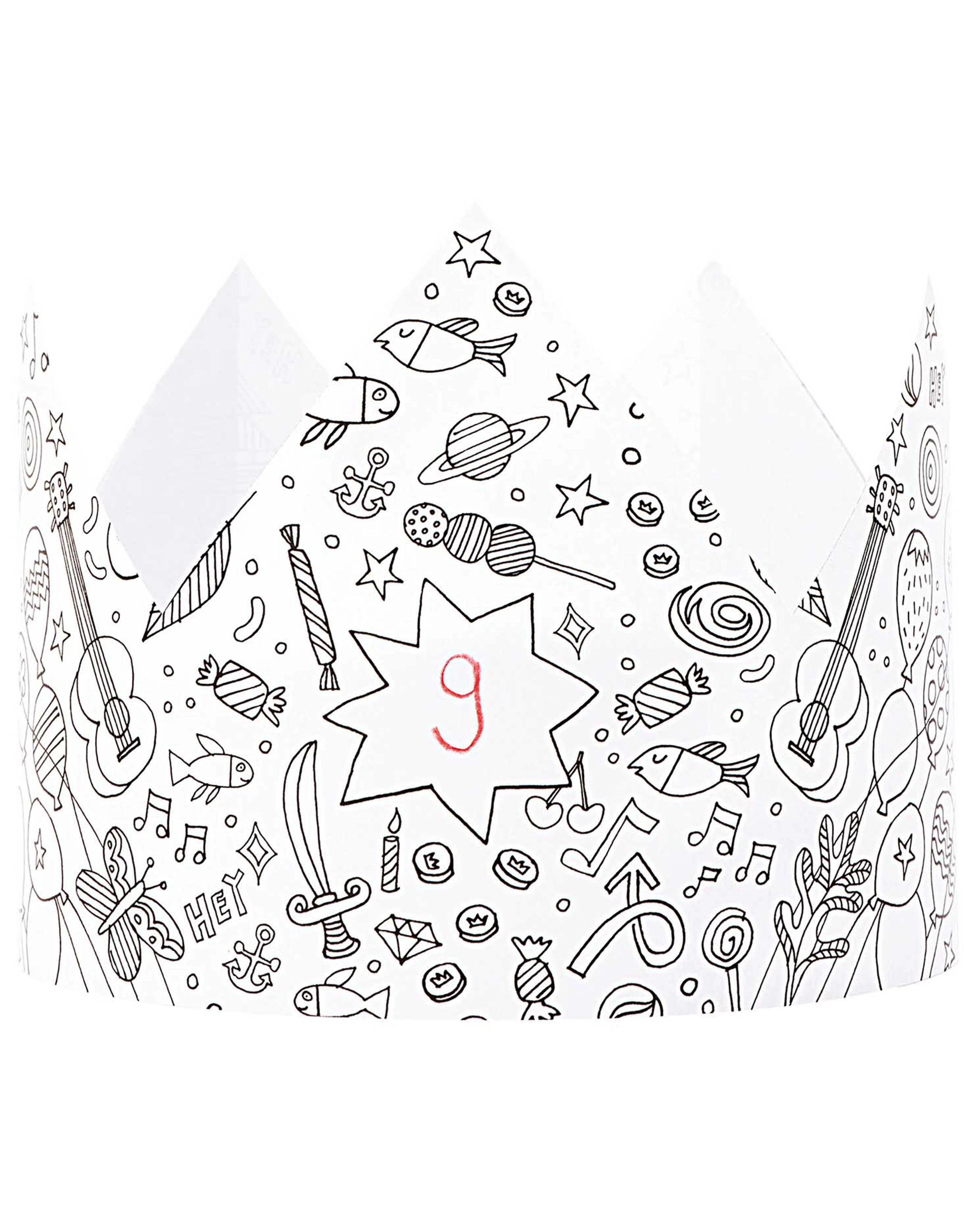 Papier-Kronen COLOURING ACTIVITY 5er-Pack