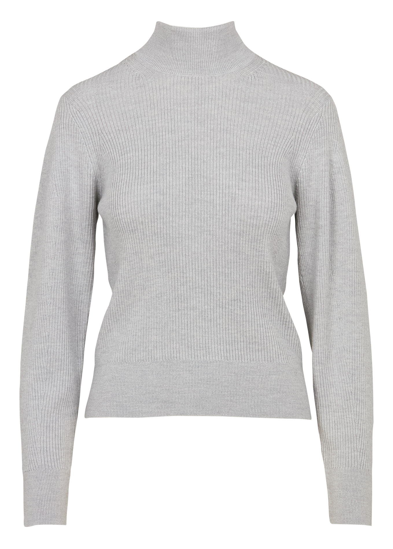 Pull col rond droit en laine | Gris