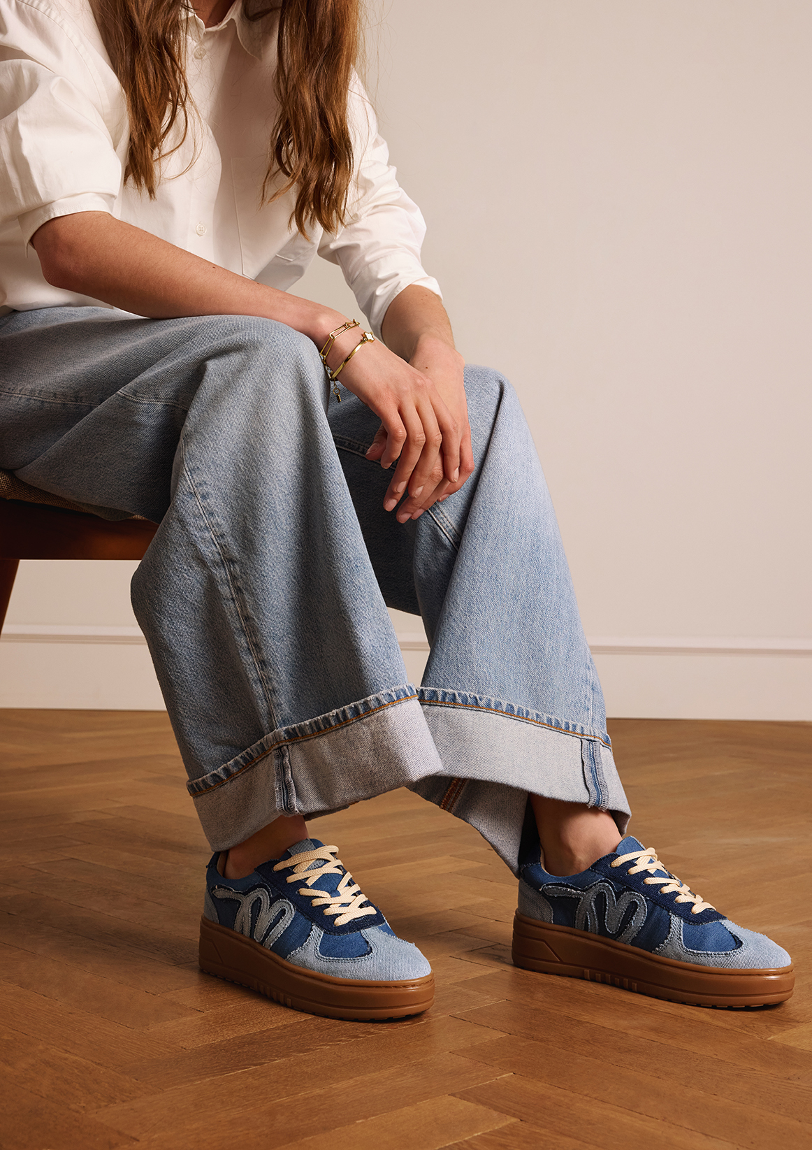 Blauwe denim sneakers