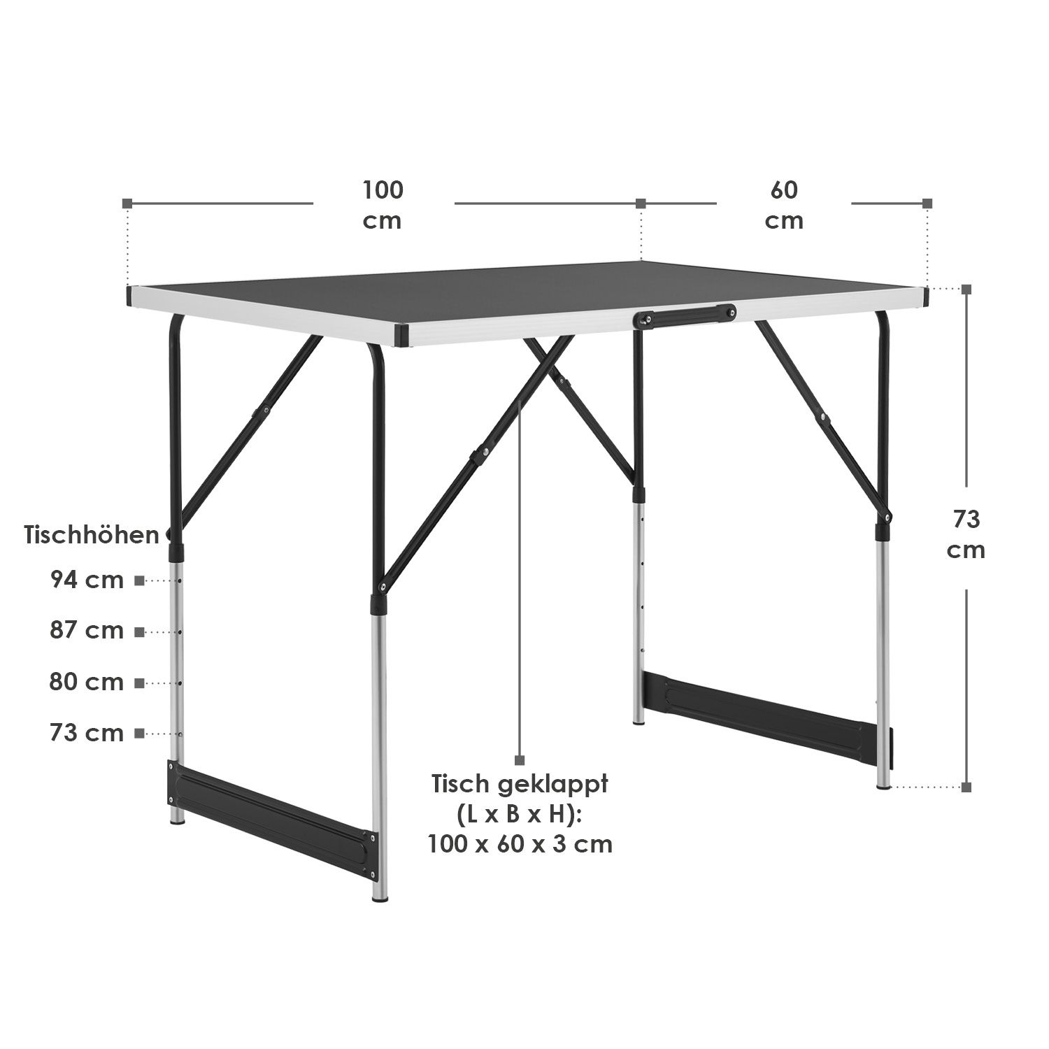 Juskys set van 3 campingtafels