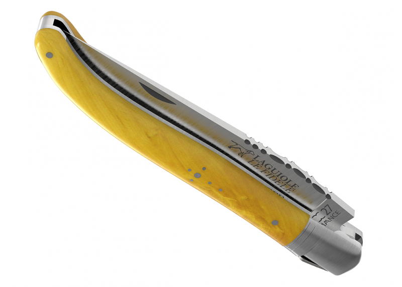 Couteau Laguiole avec un manche en buis et 1 mitre en acier inoxydable