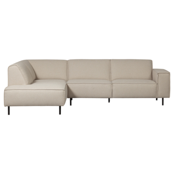 WOOOD hoekbank Roman beige geweven stof met verlenging links